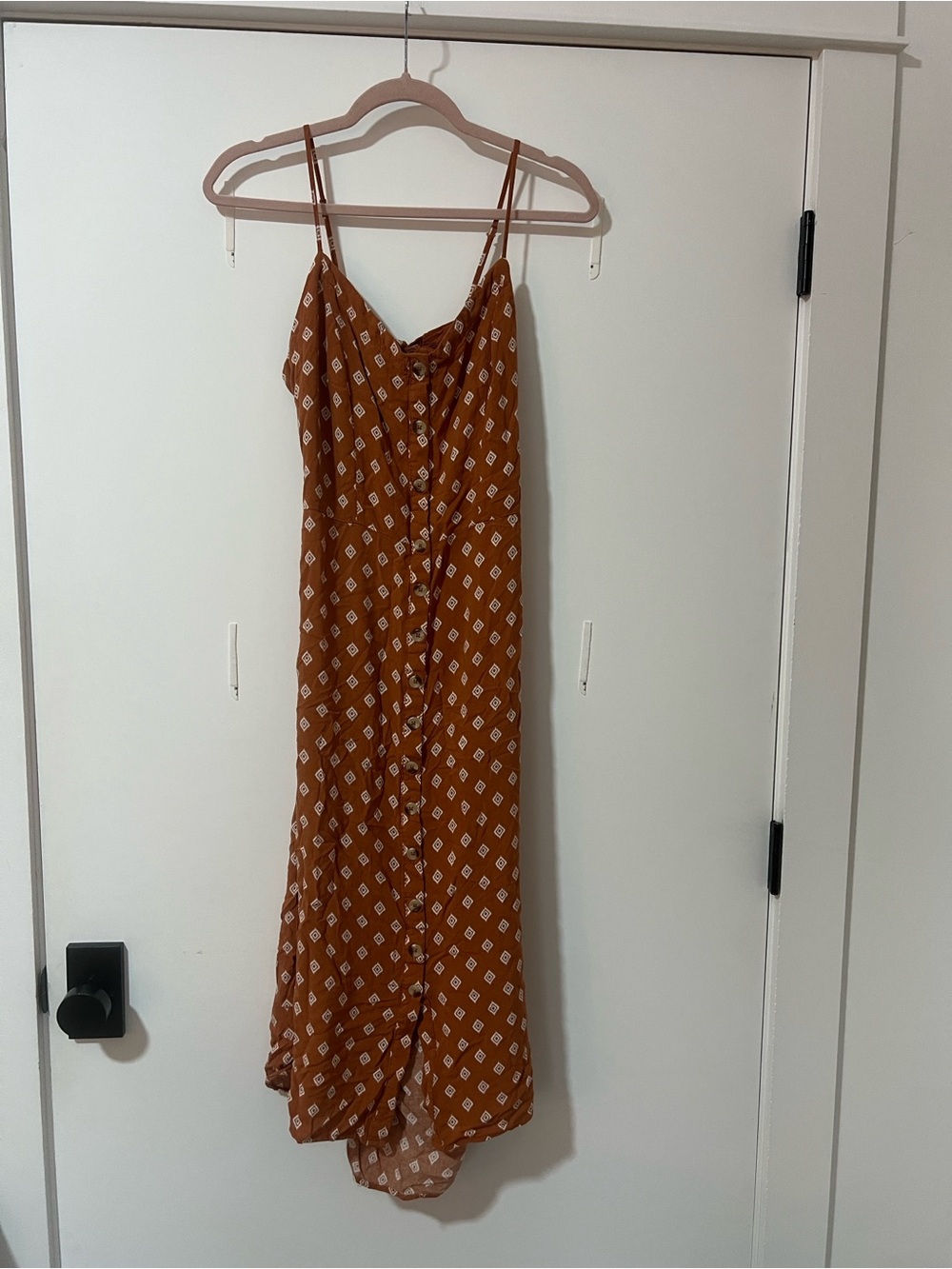 Aéropostale Orange Retro Print Button Front Midi Dress XL